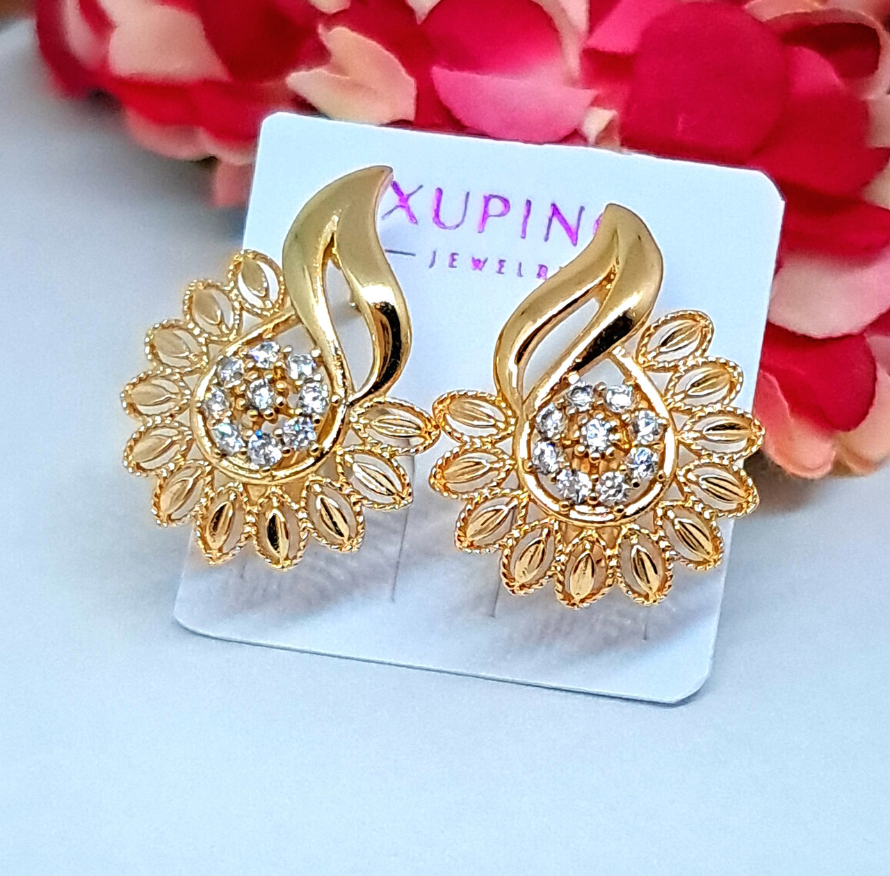 Сережки Аніта з медичного золота Xuping розмір 19×15 мм 3075