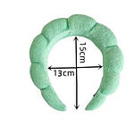 М'який косметичний обруч для вмивання + напульсники, м'ятний, фото 3