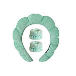 М'який косметичний обруч для вмивання + напульсники, м'ятний, фото 4