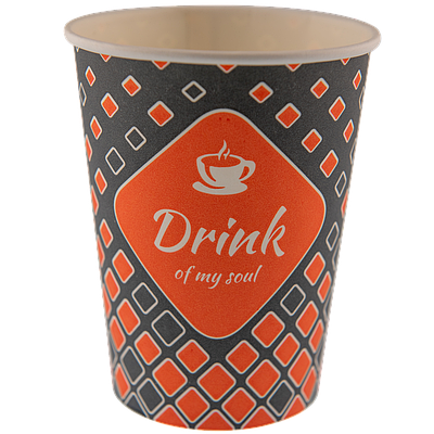 Стакан 1-шаровий з малюнком "Drink" - 250мл (50шт)