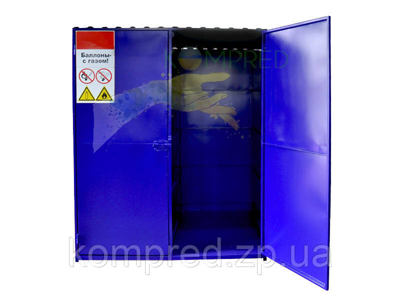 Шафа для зберігання гелієвих балонів (на 8 ємностей 4+4) 1200х600х2000 листова Kompred  OL254/2, фото 1