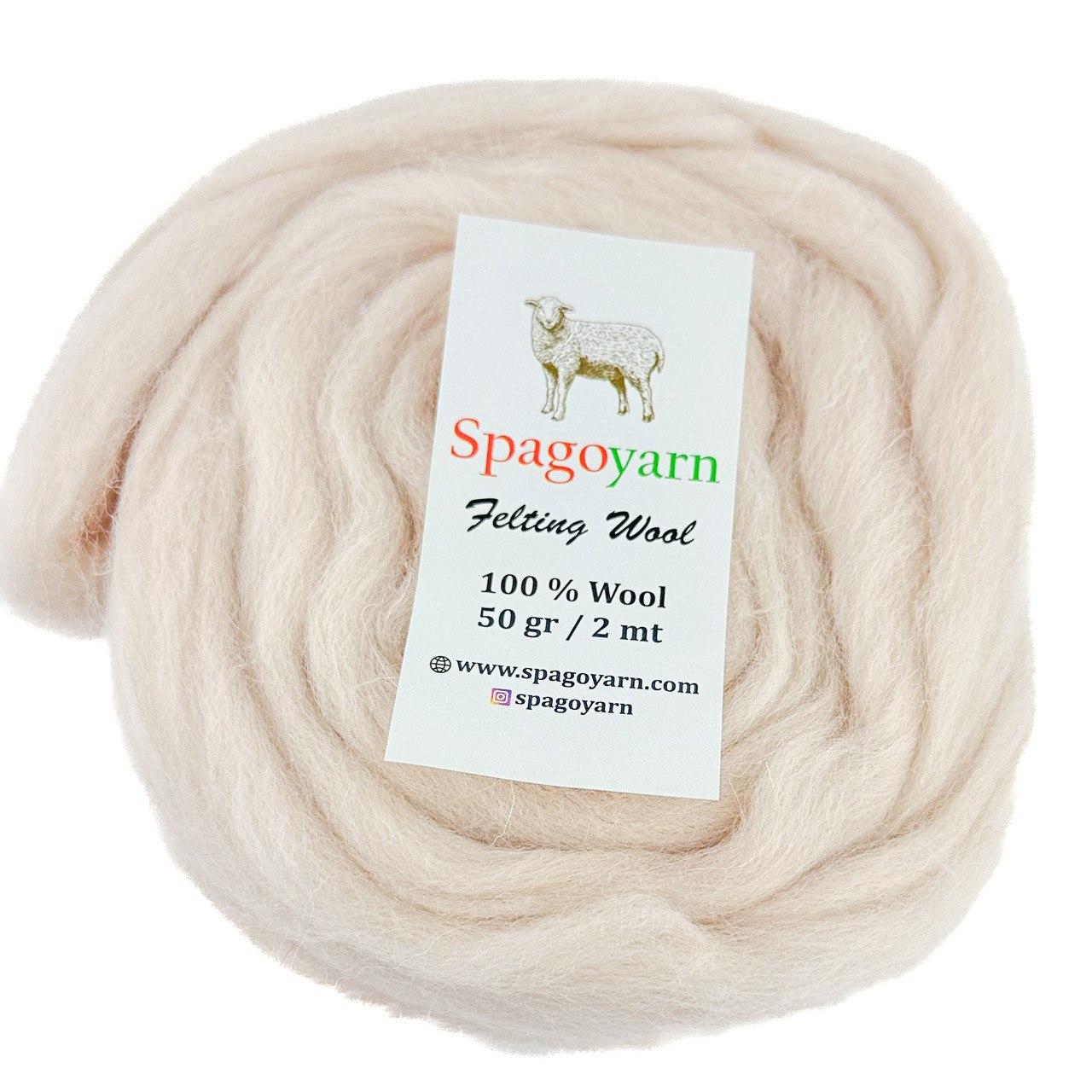 Spagoyarn FELT WOOL (Фелт Вул) № 87023 блідо-рожевий (Пряжа 100% вовна, нитки для фелтинга), фото 1