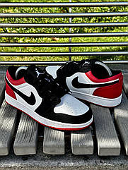 Чоловічі кросівки Nike Air Jordan 1 low (black/white/red) ||