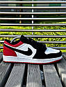 Чоловічі кросівки Nike Air Jordan 1 low (black/white/red) ||, фото 8