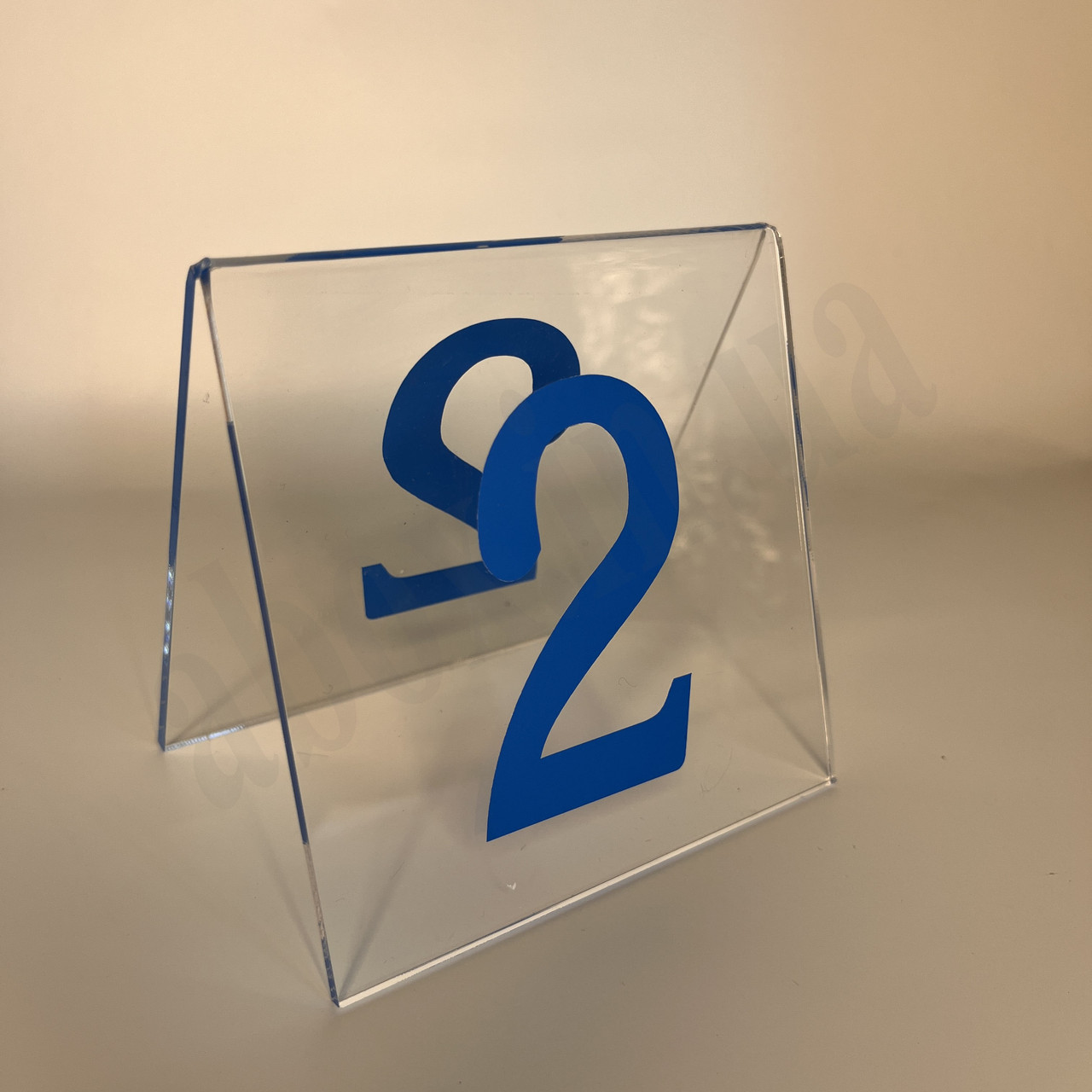 Нумерація столів | Прозора | Синя фігурна широка цифра, фото 1