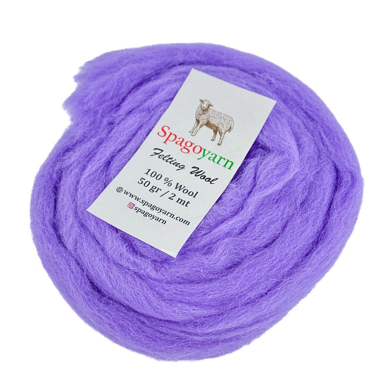Spagoyarn FELT WOOL (Фелт Вул) № 87025 бузковий (Пряжа 100% вовна, нитки для фелтинга), фото 1
