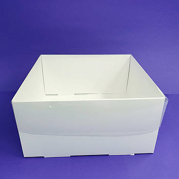 Коробка для десертів із прозорою кришкою 17х17х9 см