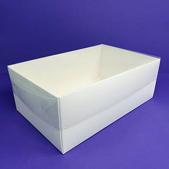 Коробка для десертів із прозорою кришкою 16х25х9.5 см