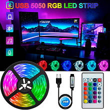 Світлодіодна LED стрічка 5 метрів USB / Bluetooth / Powerbank / 5В / RGB без додатка