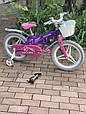 Дитячий велосипед MARS-16 Дюймів зі складним Кермом та часами білий Фіолетово-рожевий, фото 7