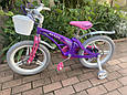 Дитячий велосипед MARS-16 Дюймів зі складним Кермом та часами білий Фіолетово-рожевий, фото 3