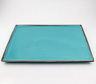 Прямоугольная тарелка для подачи блюд Porland Seasons Turquoise 27*21см 358827