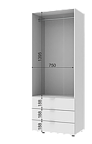 Розпашна Шафа для одягу Doros Гелар Білий 2 ДСП 77,5х49,5х203,4 (80737021), фото 6