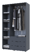 Розпашна Шафа для одягу Doros Гелар Графіт 3 ДСП 116,2х49,5х203,4 (80737074), фото 3