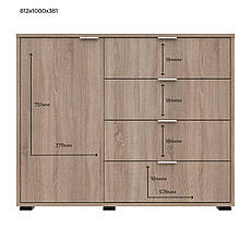 Комод Doros GС1 Дуб Сонома 100х40х81,2 (41510077), фото 4