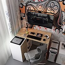 Офісний стіл Doros T8 Білий/Дуб Артізан 100х83х75 (41516060), фото 4