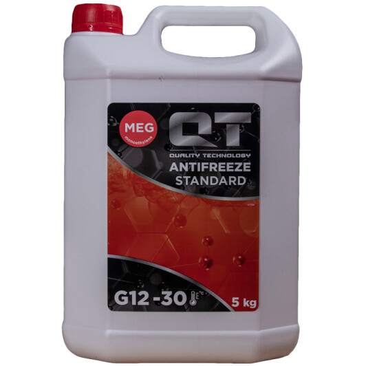 QT MEG Standard G12 червоний -30 °C, 5 л (QT551305) готовий антифриз, фото 1