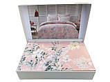 Комплект постільної білизни Tivolyo Home Hena сатин люкс 220-200 см рожевий, фото 2
