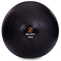 Мяч медицинский слэмбол для кроссфита Zelart Slam Ball 2672-10 вес 10кг Black
