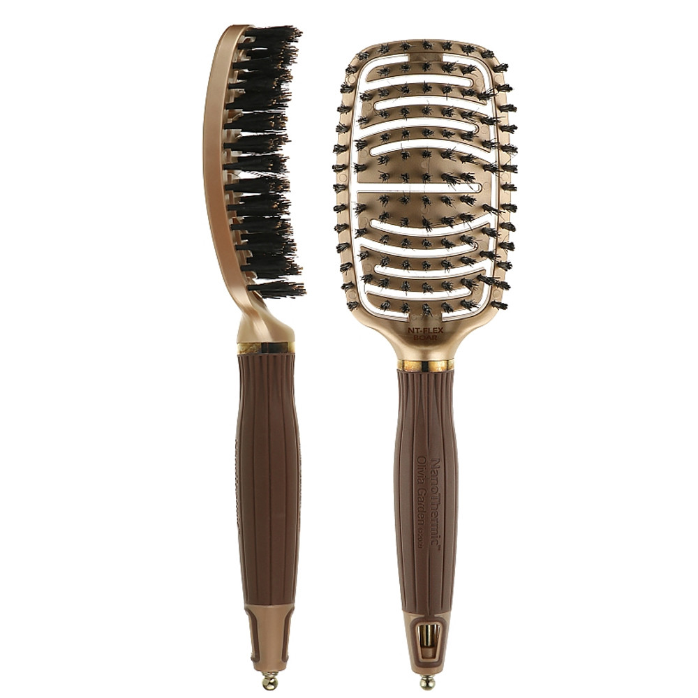 Щітка для волосся Olivia Garden Ceramic+Ion Nano Thermic Flex Boar з натуральною щетиною