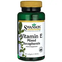 Токоферолы Витамин Е 250 кап Swanson Vitamin E Tocopherols 200 IU США Доставка из ЕС