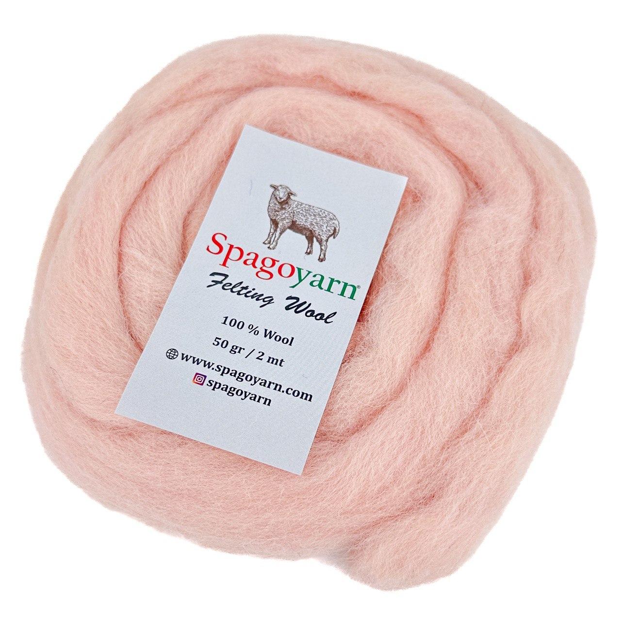 Spagoyarn FELT WOOL (Фелт Вул) № 87027 пудра (Пряжа 100% вовна, нитки для фелтинга), фото 1