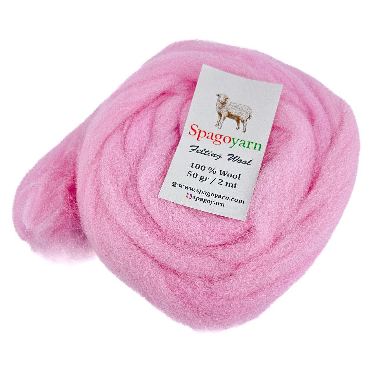 Spagoyarn FELT WOOL (Фелт Вул) № 87029 дитячий рожевий (Пряжа 100% вовна, нитки для фелтинга), фото 1