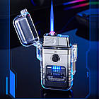Запальничка USB Dual Arc Вітрозахисна Водонепроникна Перезаряджувана Електронна US-696, фото 2