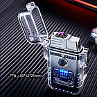 Запальничка USB Dual Arc Вітрозахисна Водонепроникна Перезаряджувана Електронна US-696, фото 6