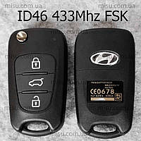 Ключ Kia Ceed Sportage Sorento Hyundai I30 IX35 Solaris Tucson 3 кнопки 433Mhz FSK, лезвие TOY40