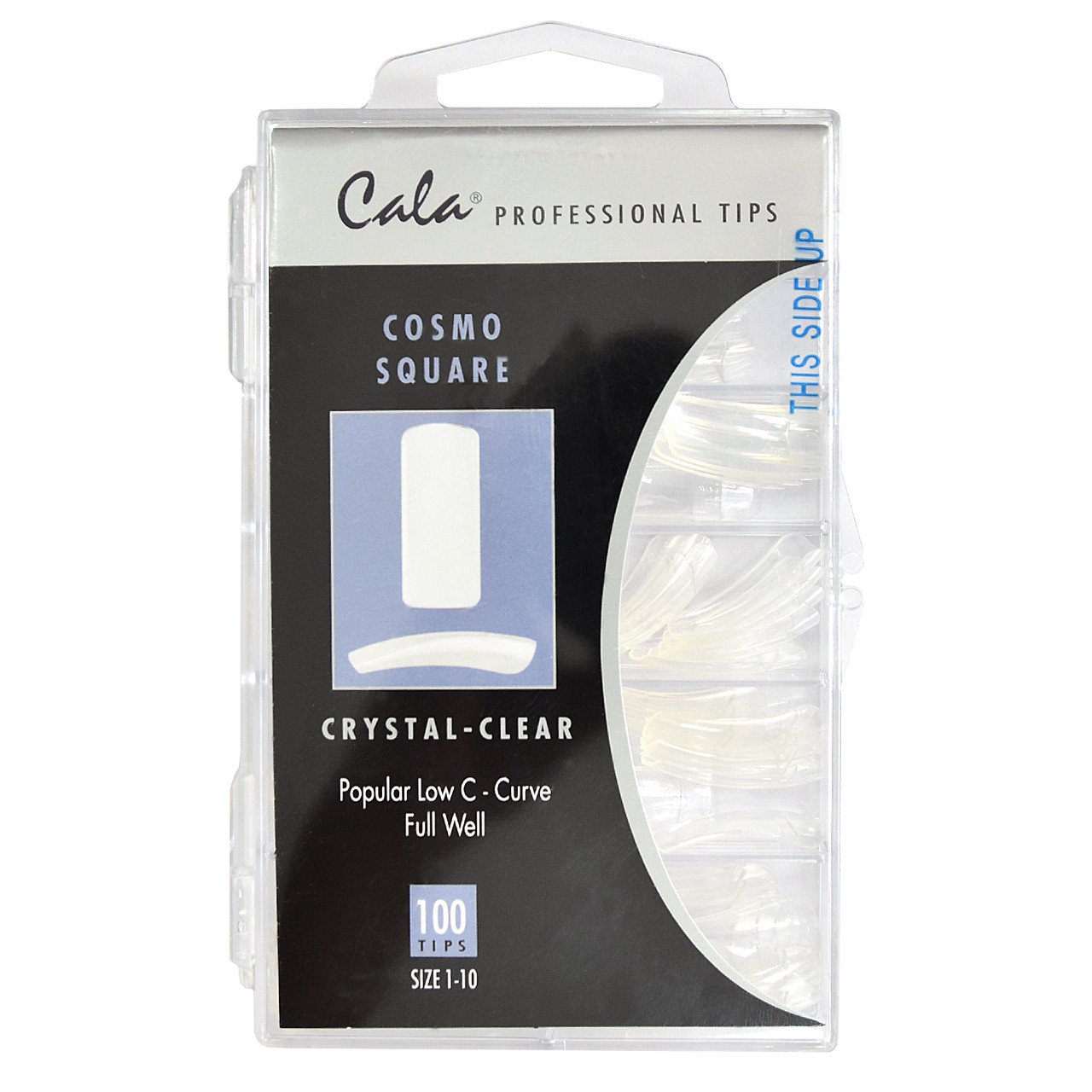 Прозорі тіпси Cala Cosmo Square Clear №1-10, 100 шт