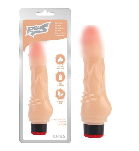 Вібратор мультишвидкісний з вусиками Classic Realistic Vibrator 7.8, фото 1