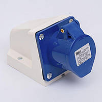 Силова розетка 2Р+РЕ 16А, ССІ-113 TAKEL, для 220 В (503201) ТАКЕЛ, стаціонарна