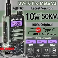 Рация Baofeng UV-16 Plus, ГАРАНТИЯ (РЕАЛЬНЫЕ 10w, 8800mAh), двухканальная (зеленая)