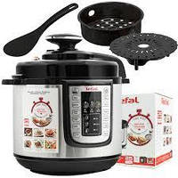 Скороварка електрична TEFAL One Pot CY505E30, 5.8л, 1200Вт, 25 програм, сріблясто-чорна