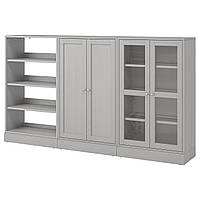 Поєднання зі скляними дверима IKEA HAVSTA ХАВСТА, сірий, 243x37x134 см, 792.660.30