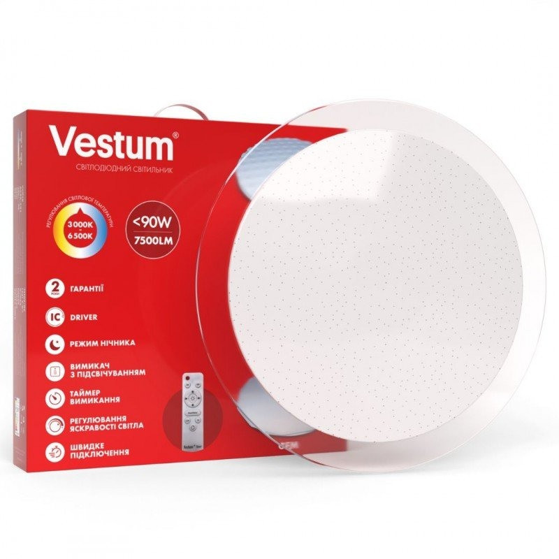 LED світильник SMART Vestum SATURN 90 W 7500 Lm 3000-6500 K з д/у 960-01 1-VS-81016