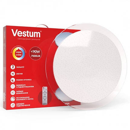 LED світильник SMART Vestum SATURN 90 W 7500 Lm 3000-6500 K з д/у 960-01 1-VS-81016, фото 1