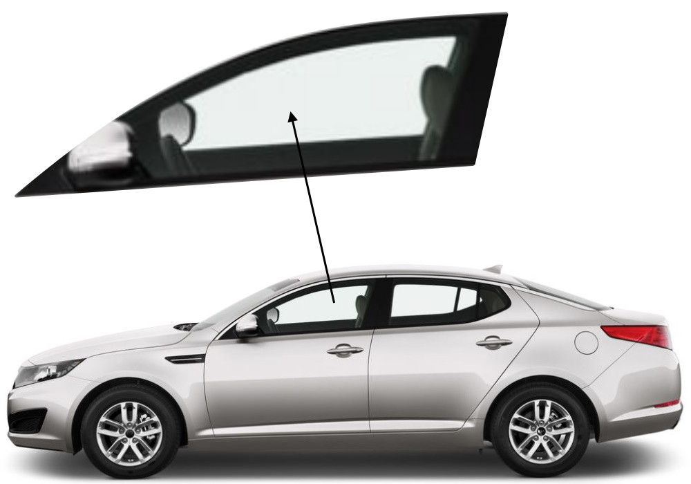 Бічне скло Kia Optima 2011-2015 передніх дверей ліве