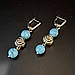 Корал і бірюза. Сережки з натурального каменю, фото 2