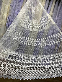 Тюль фатін вишивка 2,8 крем