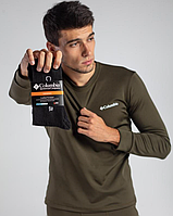 Якісна чоловіча термобілизна COLUMBIA тепла на мікрофлісі до -32 °C кольору Хакі олива для чоловіків + шкарпетки