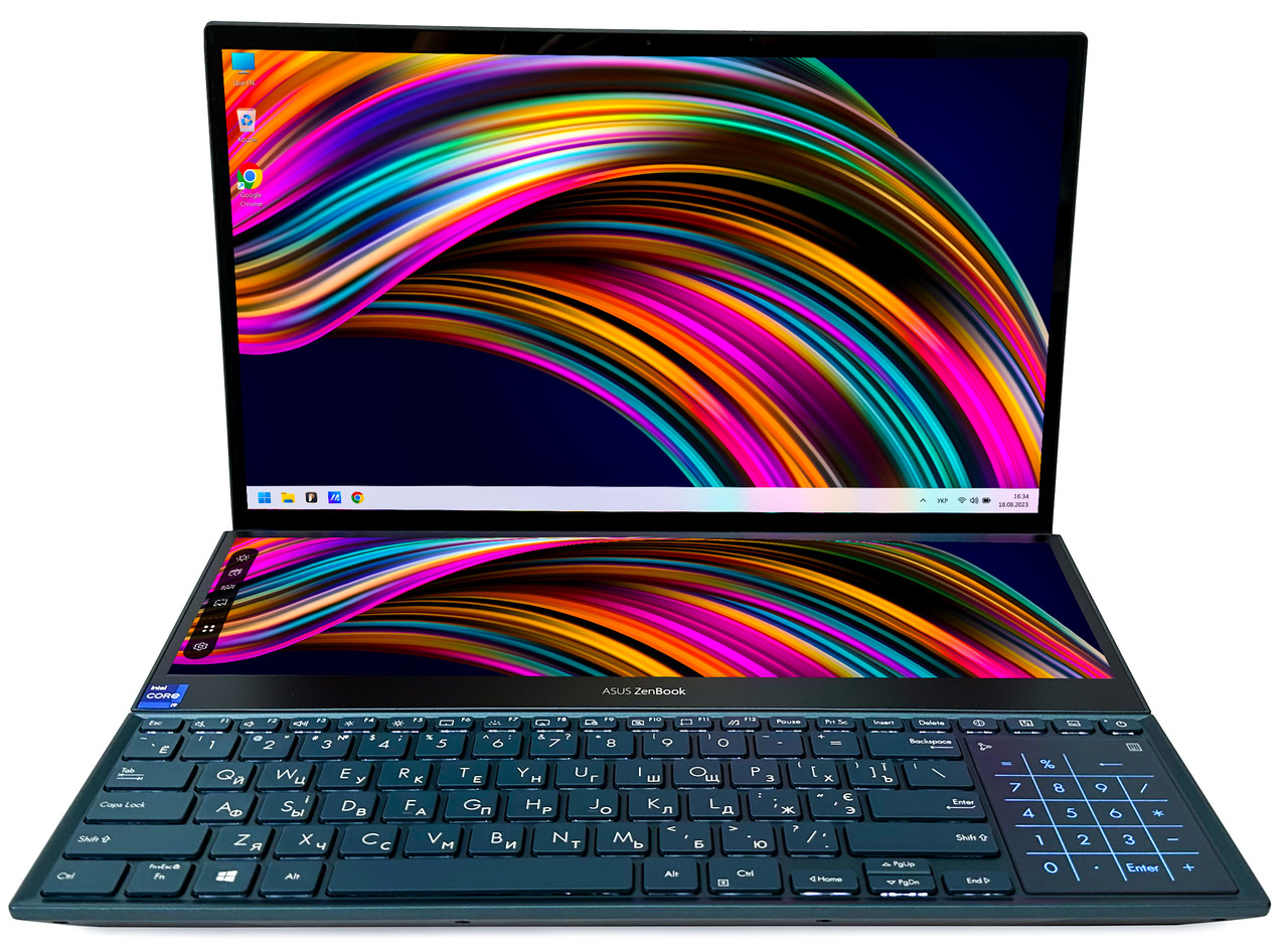 Ноутбук Asus ZenBook Pro Duo: Core i9-11900H / RAM 32 ГБ / GeForce RTX 3080, 8 ГБ / SSD 2 ТБ / 15.6", OLED