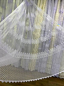 Тюль фатін вишивка 2,8 біла
