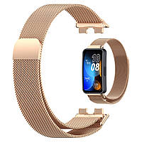 Магнітний ремінець Milanese Loop для Huawei Band 8 (ASK-B19) | HMU | 19 мм | рожеве золото