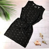 Женская пляжная кружевная туника-платье 42(S) черного цвета