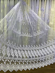 Тюль фатін вишивка 2,8 біла