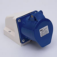 Силова розетка 2Р+РЕ 32А, ССІ-123 TAKEL, для 220 В (503219) ТАКЕЛ, стаціонарна