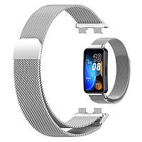 Магнітний ремінець Milanese Loop для Huawei Band 8 (ASK-B19) | HMU | 19 мм | сріблястий