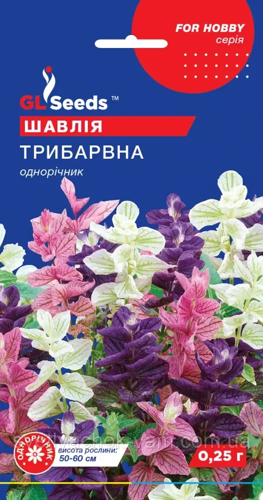 Шавлія Трибарвна однорічна клумбова, упаковка 0,25г